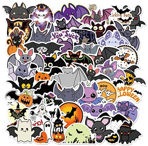 Haowul 50pcs Halloween Dämon Kawaii Aufkleber Dekoration Notizbuch Aufkleber Scrapbooking DIY Journal Halloween Graffiti Sticker