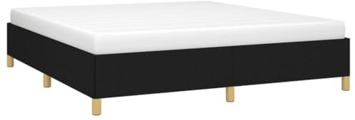 vidaXL Polsterbett Doppelbett Bett Bettgestell Bettrahmen Lattenrost Ehebett Stoffbett Schlafzimmerbett Schlafzimmermöbel Schwarz 160x200cm Stoff