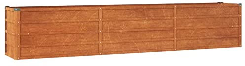 vidaXL Lit Surélevé de Jardin Jardinière Support pour Plantes Bac à Fleurs Pot de Fleurs Balcon Patio Extérieur Rouillé 240x40x45 cm Acier Corten