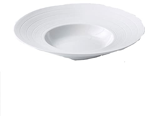 Plato de Cena Platos, patrón Cepillado Simple Plato de Sombrero de Paja de 10 Pulgadas Restaurante Occidental Creativo Plato de Sopa Profunda Juego de Pasta vajilla