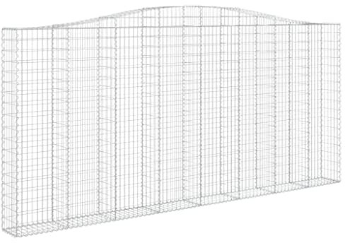 vidaXL Gabione mit Hochbogen 3 STK., Steinkorb Drahtkorb Dekorativ, Gabionenkörbe Verstärkte Gabionenhaken, Gabionenwand Gabionen Zaun Garten, Verzinktes Eisen