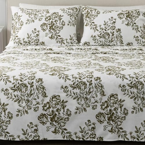 Great Bay Home 100 % türkische Baumwolle Toile California King Flanell-Bettwäsche-Set | tiefe Tasche, weiche Bettlaken | warme, doppelt gebürstete Bettlaken | Sanforisierte und