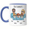 Kiddle-Design Familien Tasse Blau Personalisiert Vater Mutter 3 Kinder Muttertag Vatertag Papa Mama Coole Family Sohn Tochter
