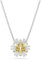 Swarovski Idyllia Anhänger, Gelbe, Rosé Vergoldete Damenhalskette mit Blumen-Motiv und Strahlenden Swarovski Kristallen