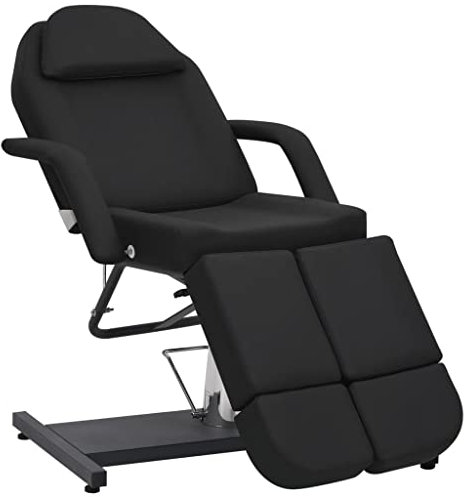 vidaXL Kosmetikstuhl Einstellbar Drehbar Kosmetikliege Therapieliege Massageliege Tattooliege Tattoostuhl Kunstleder Schwarz 180x62x78cm
