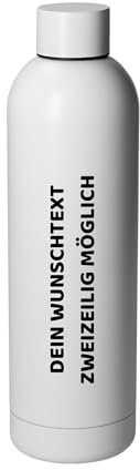 Personalisierte Vakuumflasche 'Ibiza' - 750ml Fassungsvermögen - Auslaufsichere Premium Trinkflasche - Hält Getränke stundenlang warm oder kalt - Isolierflasche mit Schraubdeckel, Farbe:weiß