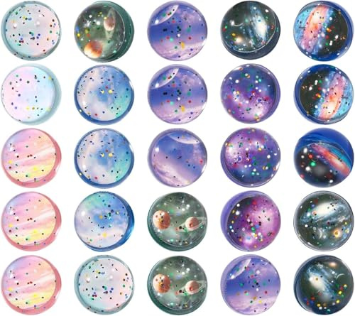 Aitsite 25 Stück Flummies Für Kinder,32mm Flummi Planeten Kindergeburstag, Mitgebsel Set Für Mädchen Jungen Give Aways Schultüte Partygeschenke