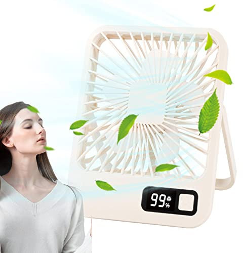 Ventilatore da scrivania - Ventilatore circolatore d'aria ambiente | Silenzioso alimentato tramite USB con display digitale. Piccola ventola ricaricabile con flusso d'aria di raffreddamento Puzzlegame