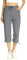 Totatuit Damen Sommer Caprihose Jogginghose 3/4 Baumwolle Sommerhose Yoga Fitness Activewear mit Tasche für Sport und Freizeit Grau XL