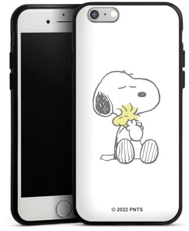 DeinDesign Silikon Hülle kompatibel mit Apple iPhone 6 Case schwarz Handyhülle Peanuts Snoopy Liebe