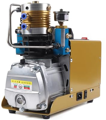 HOARLICN Hochdruck Luftpumpe, Elektrische Hochdruckluftpumpe Pcp Kompressor Pumpe 300bar 4500psi Hochdruck Kompressor Für Brandschutz, Paintball, Lecksuche, Druckprüfung