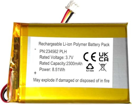 2300 mAh 3,7v Akku Ersatz für HelloBaby HB40, HB50, HB6351 Video Babyphone Batterie - Batteriegewicht 42 Gramm