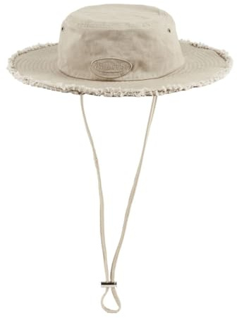 Von Dutch Chapeau Homme & Femme 100% Coton, Bob Australia, Ajustable avec Cordon, Beige Taille S/M