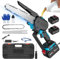 Mini Kettensäge mit Akku, 8 Zoll Mini Kettensäge Elektro mit 2 * 4000mAh Akku, 900 W Bürstenloser Motor, 30 ml Schmieröltank， Einhand-Handkettensäge für Garten, Bauernhof und Park