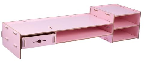 PHENOFICE Support Élévateur Pour Écran Ordinateur Avec Rangement Étagère De Bureau Ergonomique à Tiroir Organisateur De Bureau Pratique