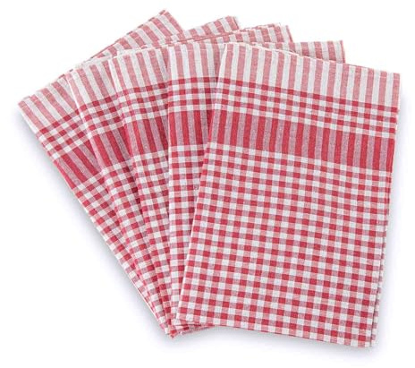 Bertsch Hotelwäsche GmbH Geschirrtücher 5er Set Geschirrhandtuch aus 100% Baumwolle - Geschirrtuch kariert (50x70 cm) - Geschirrhandtücher 60°C waschbar (Rot)