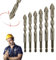 Neuer Vierschneidiger Sägezahn-Exzenterbohrer, Effizientes Bohrer- und Gewindebohrer-Set, hohe Härte Schrägkopf Exzenterbohrer, Titanbeschichteter Designbohrer für Holz und Metall (4+5+6+8+10+12mm)