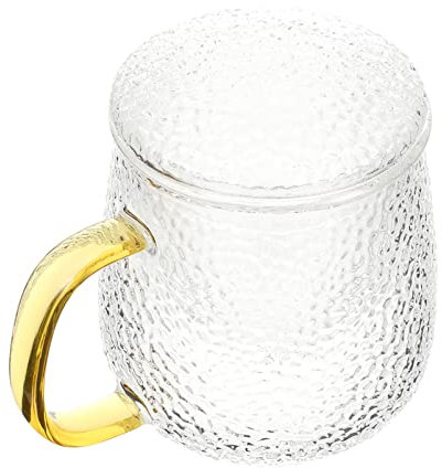 Cabilock Taza De Té De Vidrio Filtro y Tapa Taza Para Infusiones De Té Resistente Al Calor De Decorativa