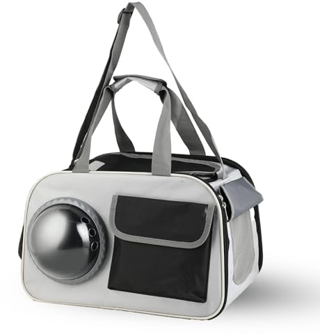 Faltbare Haustier-Transporttasche 45x26x28 cm – Für kleine & mittelgroße Katzen und Hunde bis 8 kg – Auto, Flugzeug & Zug, Stabil, Belüftet und leicht tragbar