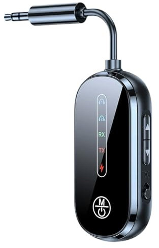 Wireless Receiver, Car Audio Adapter, Transmitter, 2-in-1 Digital Display, 3.5mm Jack, Travel Home Office Use, Pc Adapter, 5.12x1.14x0.51