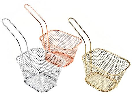 Alipis 3piezas Cesta Para Freír Antiadherente Escurridor De Aceite De Rejilla Para Escurrir Aceite Para Freír Alimentos Rejilla Para Filtro