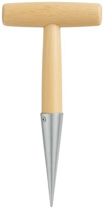 Pflanzholz aus Edelstahl mit Holzgriff, 28 cm, Pikierstab Gartengerät zum Setzen von Samen, Setzlingen & Blumenzwiebeln, Hand-Dibber für Gemüsebeet, Balkon, Hochbeet, ergonomisches Gartenwerkzeug