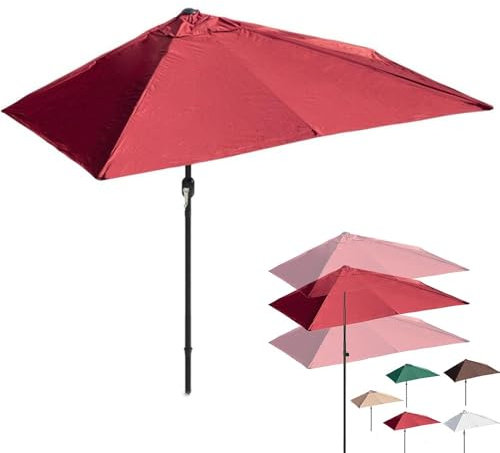 ZYXQQJ Demi-Parasol Rectangulaire 2m/2.5m Parasol Mural Demi en Porche Parasol De Balcon Pare-Soleil Protection Solaire UV 50+(Burgundy,200x100cm)