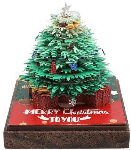 Calendrier d'art 3d Memo Pad 2025 Exquis 3d Papier Sculpture Calendrier d'arbre de Noël Pièce de Noël Créable Desk Gift for School, Home, Office Decor
