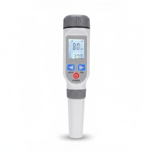 Digitales pH Messgerät für Wasser, PH Wert Messgerät mit Temperaturkompensation, PH Meter Digital 0.00-14.00 pH, 0.1 Hochpräziser pH Tester, für Aquarium, Hydroponik, Labor, Lebensmittelindustrie