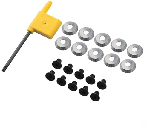 Linnkyfloa 16 mm runde Vollhartmetall-Dreheinsätze mit Schrauben, Wendeschneidspitzen für Heimwerker-Holzdrehen, Drehmaschinen-Aushöhlwerkzeuge und Schüssel