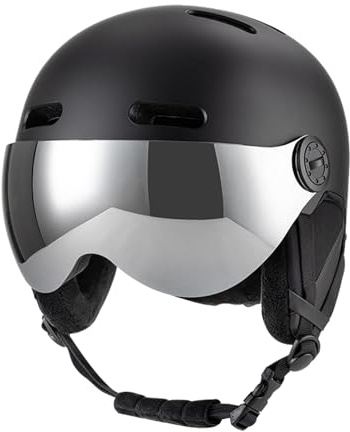 Yctze Skihelm- und Brillen-Set, 12 Belüftungsöffnungen, Snowboard-Helm, Stoßfeste Schneebrille mit Abnehmbaren Liner-Ohrpolstern, Ideal für Männer, Frauen, Jugendliche, Schneesportarten (M