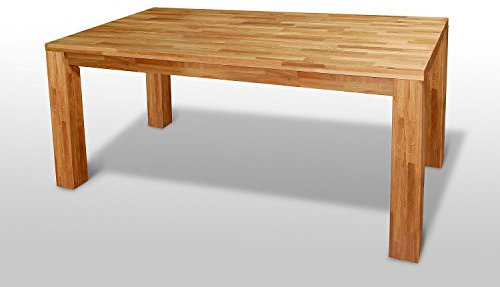 moebelstore24 Esstisch Eiche Massiv Geölt LESSY mit Gestellauszug 140/210 x 90 cm