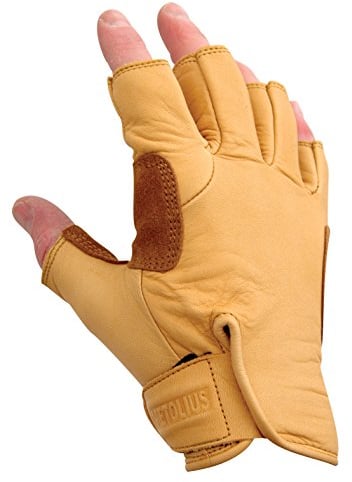 Metolius Climbing Gloves Braun - Verstärkte robuste Leder Kletter Handschuhe, Größe M - Farbe Natural