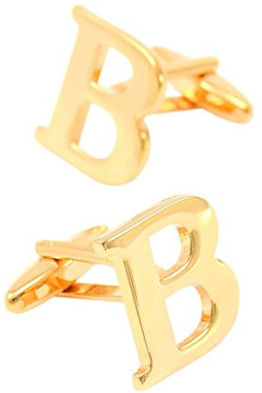 Bishiling Mode Edelstahl Herren Manschettenknöpfe Hochzeit B Buchstabe Gold Manschettenknöpfen