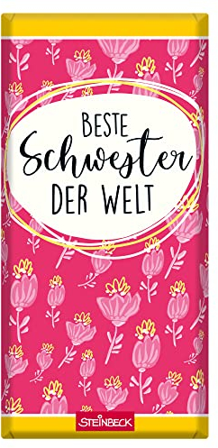 STEINBECK Beste SchwesterGeschenk- Schokolade 100g Tafel Geburtstag Weihnachten Ostern