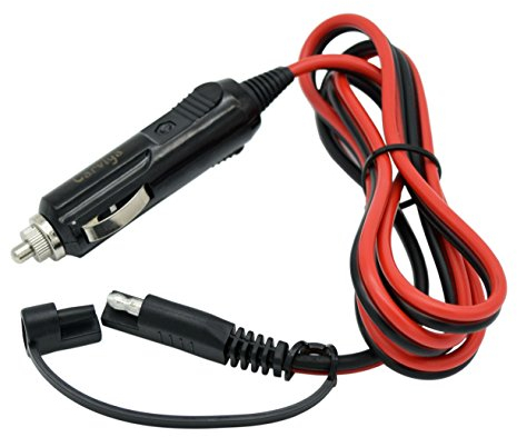 CARVIYA 1 Meter 16 AWG Zigarettenanzünder Auto Sae Batterie Ladekabel 12 V 24 V 15 A Stecker auf wasserdichter SAE Schnellspanner-Adapter Verlängerungskabel mit Sicherung und LED-Anzeige