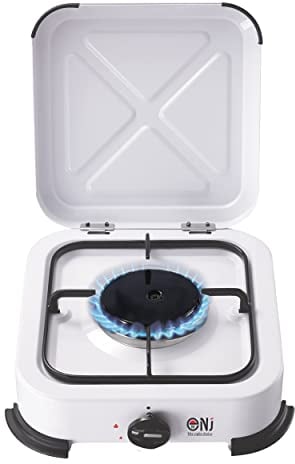 NJ-01 Camping Gas Stove - Portable Single Burner LPG Gas Hob Cooker with Lid for Outdoor 2.2kW