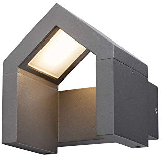 SLV Wandaufbauleuchte RASCALI WL / Beleuchtung für Wände, Wege, Eingänge, LED Spot außen, Aufbau-Leuchte Outdoor, Gartenlampe / IP54 3000K 8.0W 330lm anthrazit, 1000797