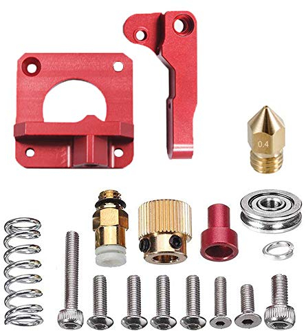 3D Druckerextruder, MK8 Metallextruder, Bausatz für MK8-Extruder, Aluminiumlegierung Rot Ender 3 Dual Gear Extruder für DIY Kit, CR-8, CR-10, CR-10S, CR-10 S4, 1,75 mm Filament (Linke Hand)