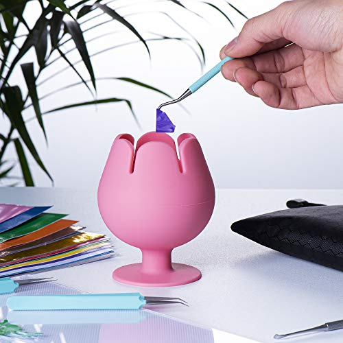 Peirich Saug-Vinyl-Unkrautschrottsammler, weinbecherförmiger Organizer für Cricut-Werkzeuge und -Zubehör (Pink)