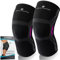 KINETIC EVOLUTION 2 ginocchiere per uomo e donna, a compressione, per corsa, basket, sport, pallavolo, sollevamento pesi (XL, rosa)