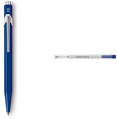 Caran d'Ache - Kugelschreiber 849 aus Metall - 1 Stück Saphirblau & Caran d´Ache 8422.000 Tinten und Refills Goliath Patrone Blau