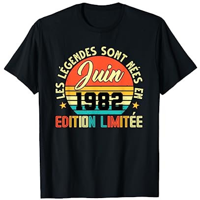 Les Nées en Légendes Juin Sont 1982 39ème Anniversaire T-Shirt