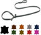 Hundeleine Fettleder Agility/Retrieverleine mit Zugstopp/Moxonleine für kleine Hunde/große Hunde (1,30m X 8mm, Grau)