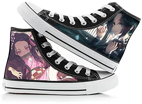 Kamado Nezuko Kamado Tanjiro High Top Canvas Schuhe Unisex Paar Klassisch Gedruckt Flats Schuhe Sneakers Casual Fashion Schnürschuhe, Typ 4, 39 1/3 EU
