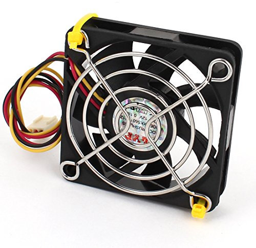 Ruilogod 60mm x 60mm x 15mm 3 Pins Raffredding Fan W Metallo Guarder