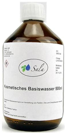 Sala kosmetisches Basiswasser parfümfrei 96% Alkohol 500 ml Glasflasche
