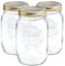 Bormioli Rocco Quattro Stagioni Mason Jars - Traditional Kitchen Food Canister with Screw Top Lid - 1.5 Litre - Pack of 3