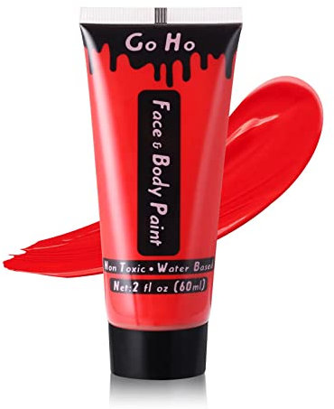 Mysense Red Cream Face Body Paint Makeup,Water Based Painting for Adults Raven Cosplay SFX Costumes Festivals Halloween,2 OZ (60Ml)
