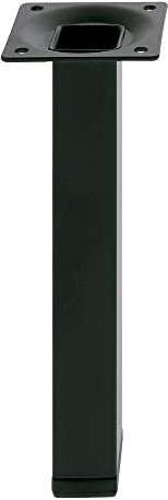 Amig - Pied carré pour Meuble | Mod. 3 | 25 x 25 x 300 mm | avec vis de réglage | Vis à 4 Points | Résistance jusqu'à 15 kg/Jambe | Acier Noir